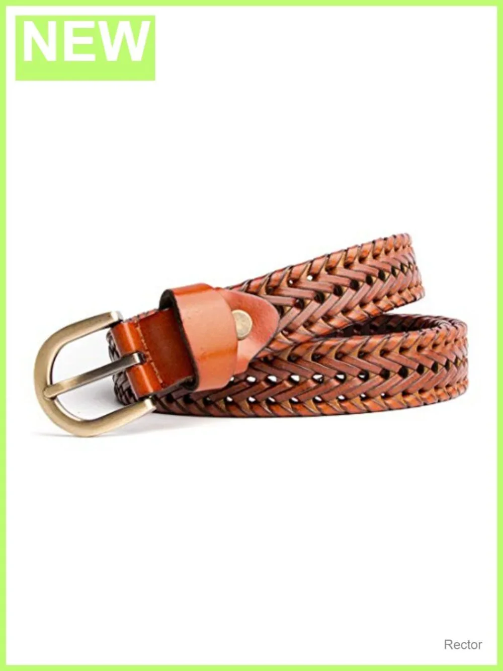 Women's Braided Genuine Leather Belt Adjustable Casual Waist Strap for Jeans